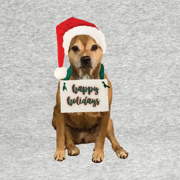 Happy Holidays Pitbull by calliew1217